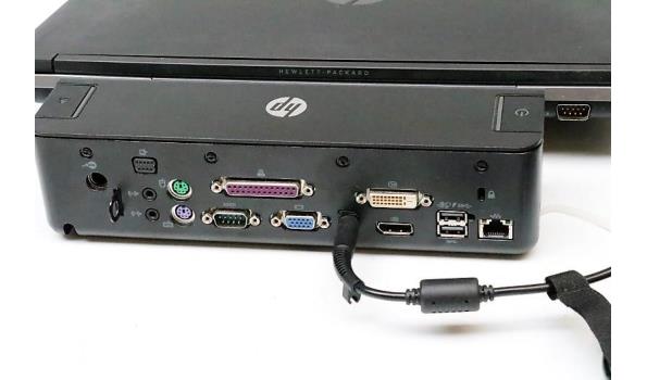 laptop HP, Probook 650, Intel Core i5, met lader en dockingstation, paswoord niet gekend, beschadigd